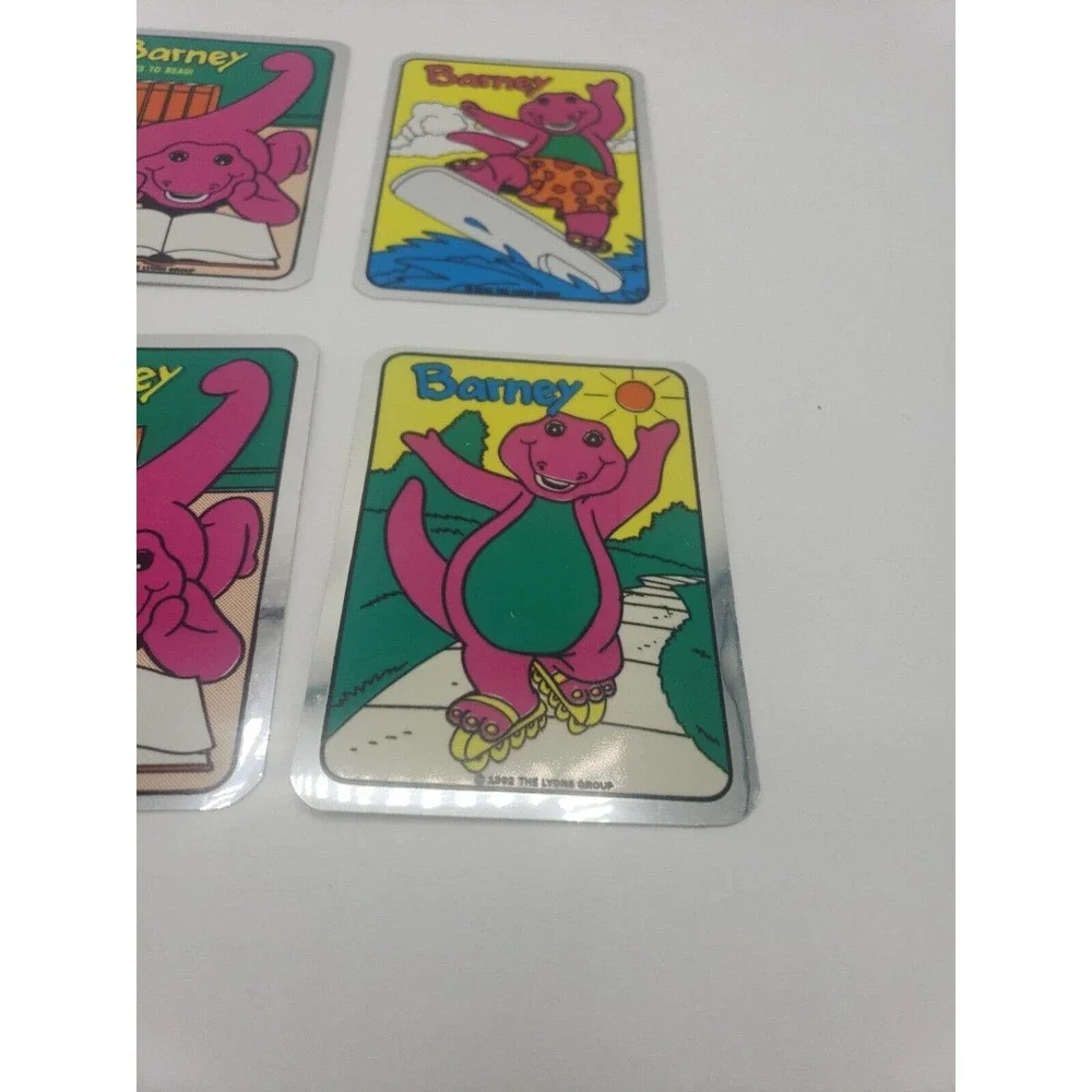 Vintage Stickers Lot of 5 BARNEY FOIL MYLAR Vending Machine Sticker VTG 1992